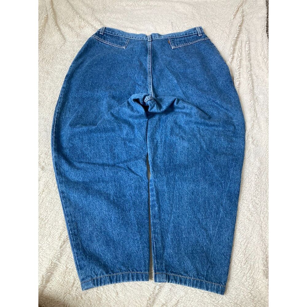 Vintage 80s Levi's Bronze Tab High Waist Baggy Relaxed Pleated Tapered Jeans 35